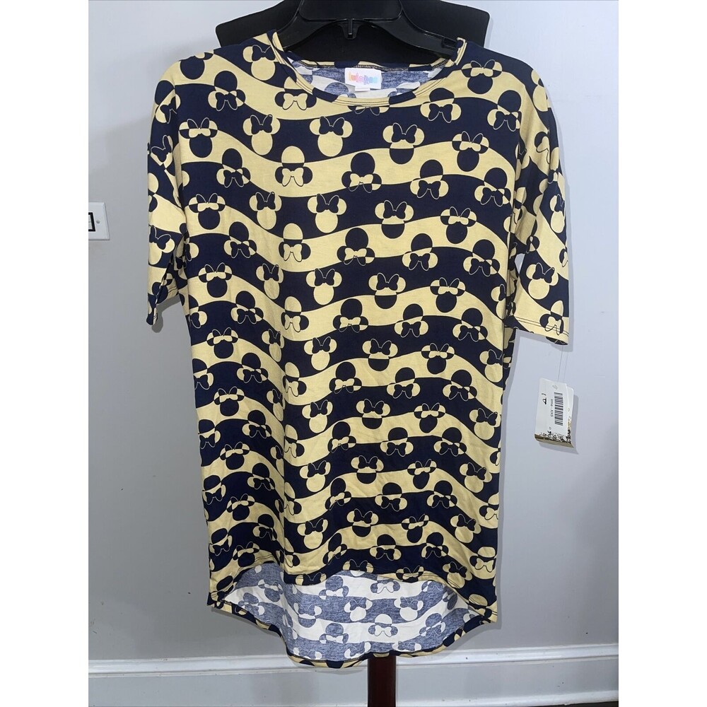 NEW Lularoe Shirt Womens XXSmall Navy Yellow Minnie Tunic Irma Disney Ladies